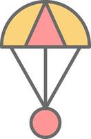 Skydive Line Filled Light Icon vector