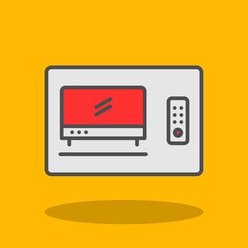 Tv Box Filled Shadow Icon vector