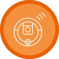 Robot Vacuum Cleaner Line Multi Circle Icon vector