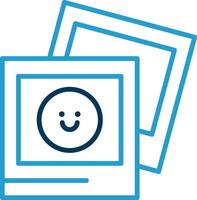 Photograph Line Blue Two Color Icon vector