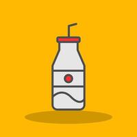 Soda Bottle Filled Shadow Icon vector