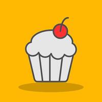 Cupcake Filled Shadow Icon vector