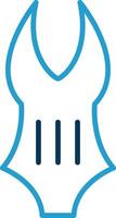 Swimming Suit Line Blue Two Color Icon vector