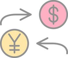 Currency Exchange Line Filled Light Icon vector