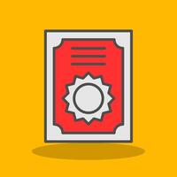 Certificate Filled Shadow Icon vector