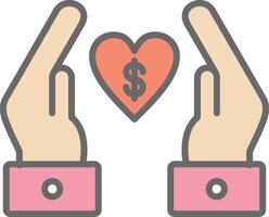 Chrity Donation Line Filled Light Icon vector