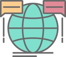 Global Forum Line Filled Light Icon vector