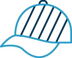 Hat Line Blue Two Color Icon vector