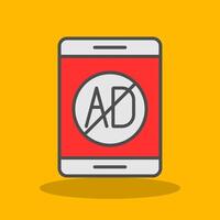 Ad Blocker Filled Shadow Icon vector