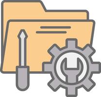 Tech Services Line Filled Light Icon vector