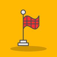 Racing Flag Filled Shadow Icon vector