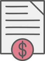 Mortgage Paper Line Filled Light Icon vector
