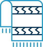 Beach Towel Line Blue Two Color Icon vector