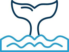 Whale Line Blue Two Color Icon vector