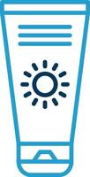 Sun Cream Line Blue Two Color Icon vector