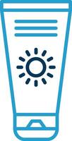 Sun Cream Line Blue Two Color Icon vector