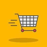 Shopping Cart Filled Shadow Icon vector