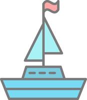 Boat Line Filled Light Icon vector
