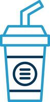 Cold Drink Line Blue Two Color Icon vector