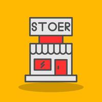 Tienda lleno sombra icono vector