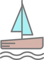 Catamaran Line Filled Light Icon vector