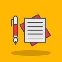 Notes Filled Shadow Icon vector