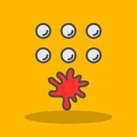 Paintballs Filled Shadow Icon vector