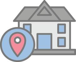 Location Line Filled Light Icon vector