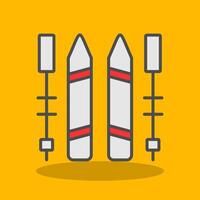 Skiing Filled Shadow Icon vector