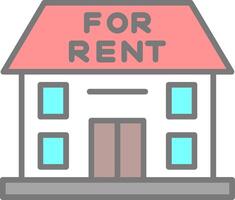 For Rent Line Filled Light Icon vector