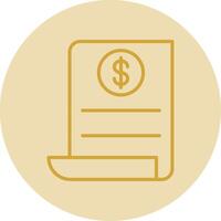 Pay Bill Line Yellow Circle Icon vector