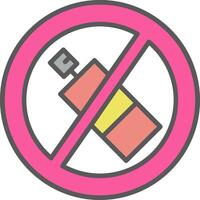 No Aerosol Line Filled Light Icon vector