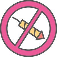 No Firework Line Filled Light Icon vector