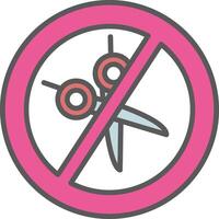 No Scissors Line Filled Light Icon vector