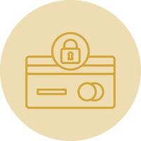 Credit Card Security Line Yellow Circle Icon vector