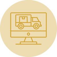 Logistics Line Yellow Circle Icon vector