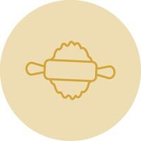 Tortilla Pin Line Yellow Circle Icon vector