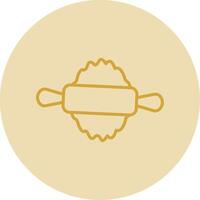 Tortilla Pin Line Yellow Circle Icon vector