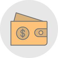 E Wallet Line Filled Light Icon vector