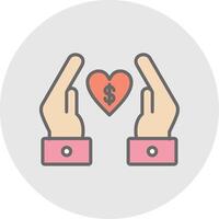 Chrity Donation Line Filled Light Icon vector