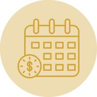 DeadLine Yellow Circle Line Yellow Circle Icon vector