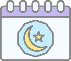 Ramadan Day Line Filled Light Icon vector