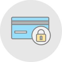 Secure Payment Line Filled Light Icon vector