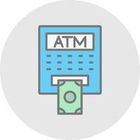 ATM Line Filled Light Icon vector