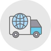 Worldwide Delivery Line Filled Light Icon vector