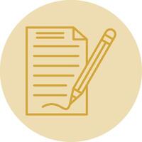 Contract Line Yellow Circle Icon vector