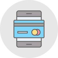 Mobile Banking Line Filled Light Icon vector