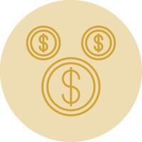 Coins Line Yellow Circle Icon vector