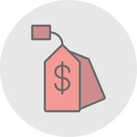 Price Tag Line Filled Light Icon vector