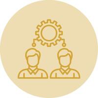 Workforce Line Yellow Circle Icon vector